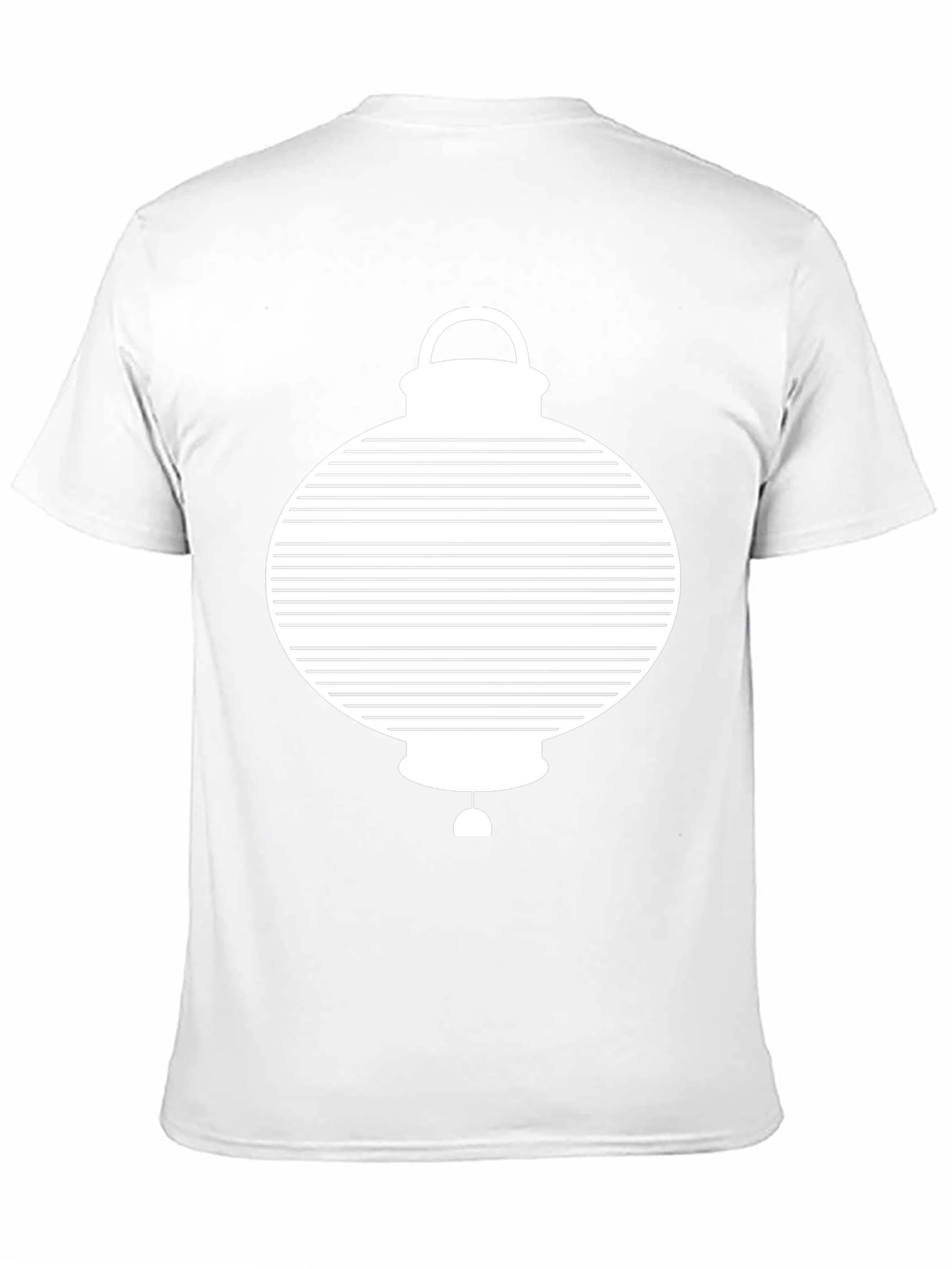 Modern Graphic Lantern Print Black T-Shirt