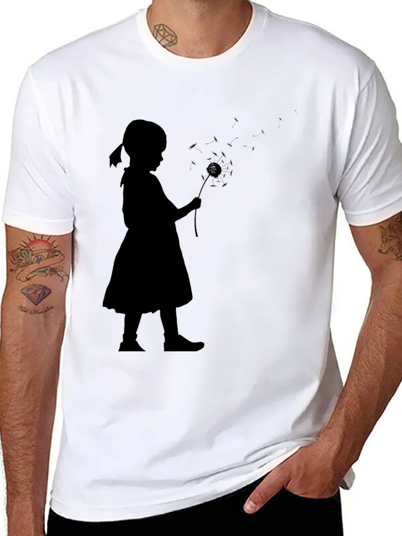 Dandelion Girl Black T-Shirt