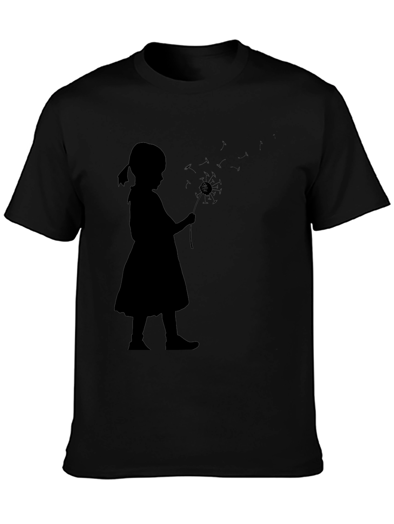 Dandelion Girl Black T-Shirt