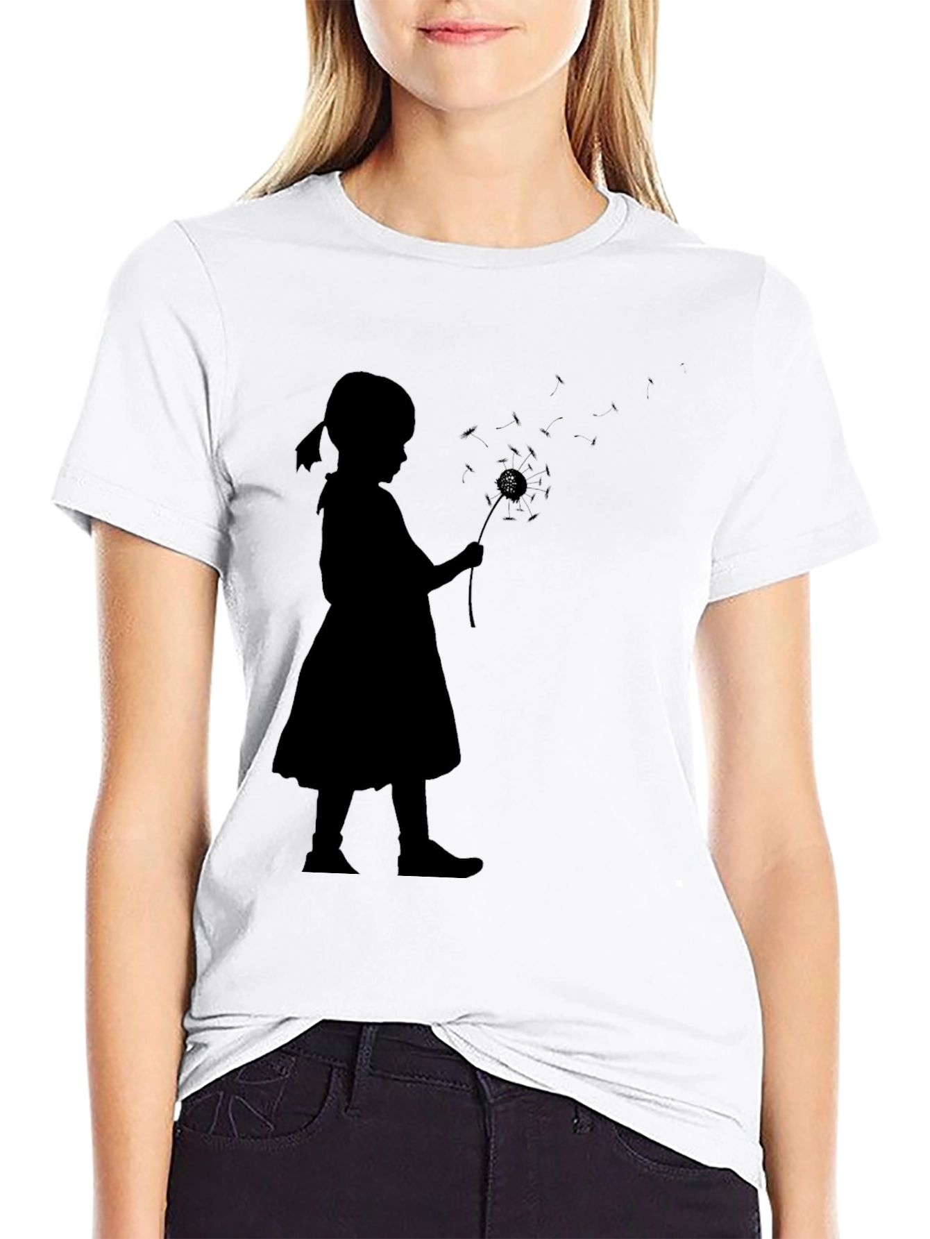 Dandelion Girl Black T-Shirt