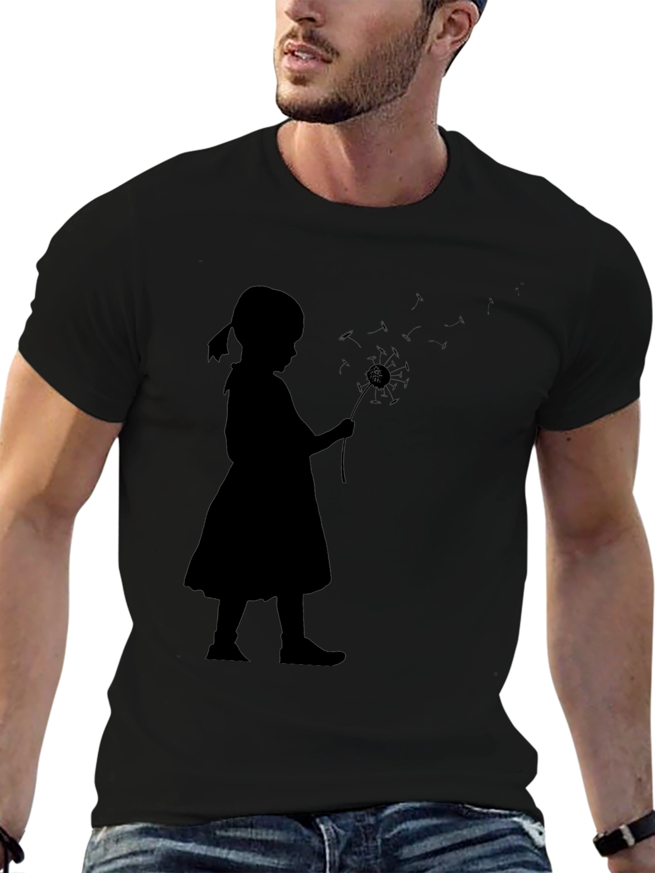 Dandelion Girl Black T-Shirt