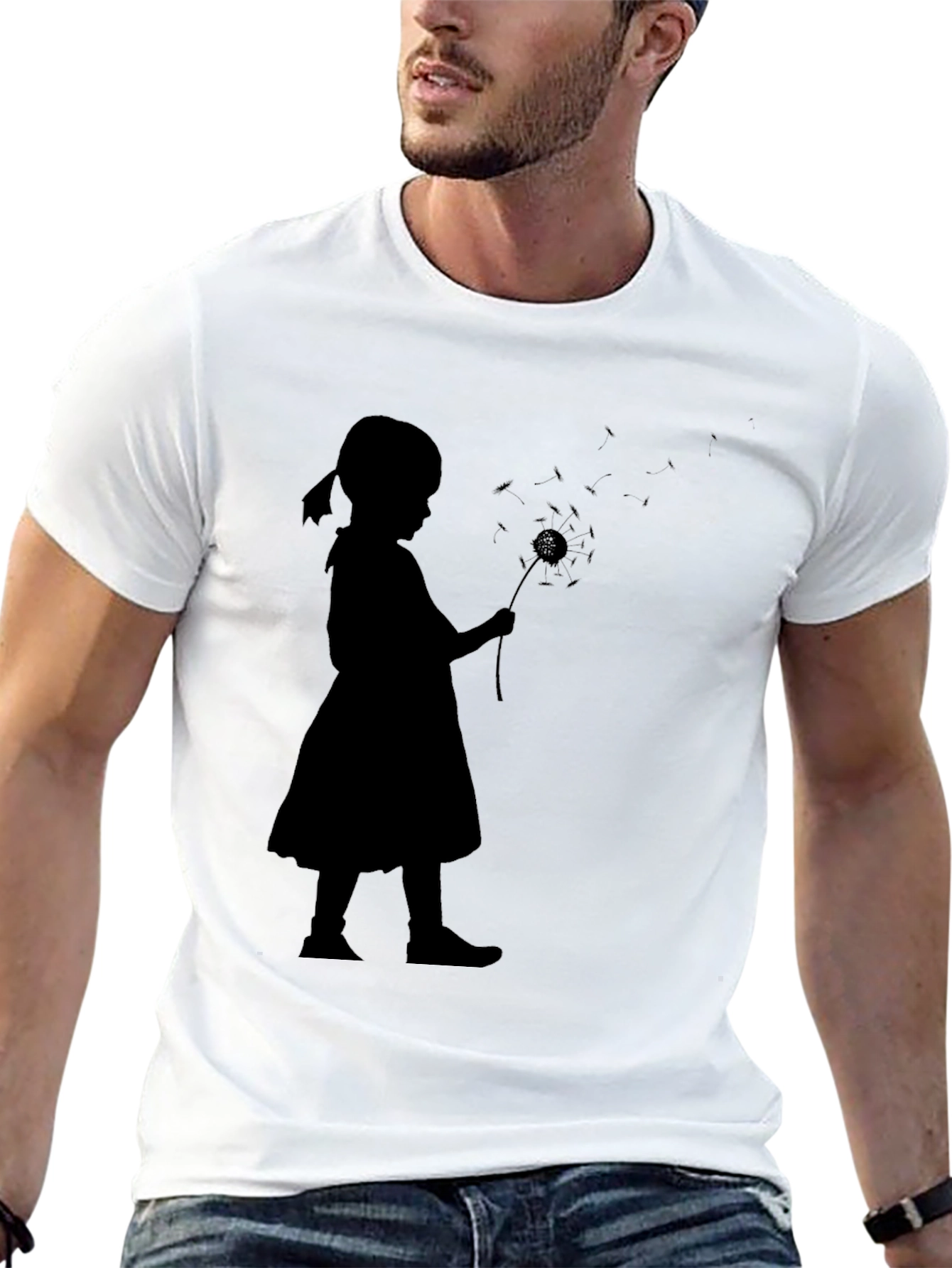 Dandelion Girl Black T-Shirt