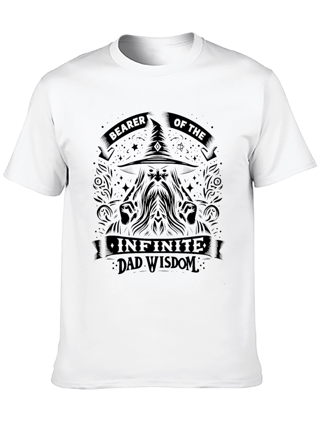 Bearer of Infinite Dad Wisdom Black T-Shirt
