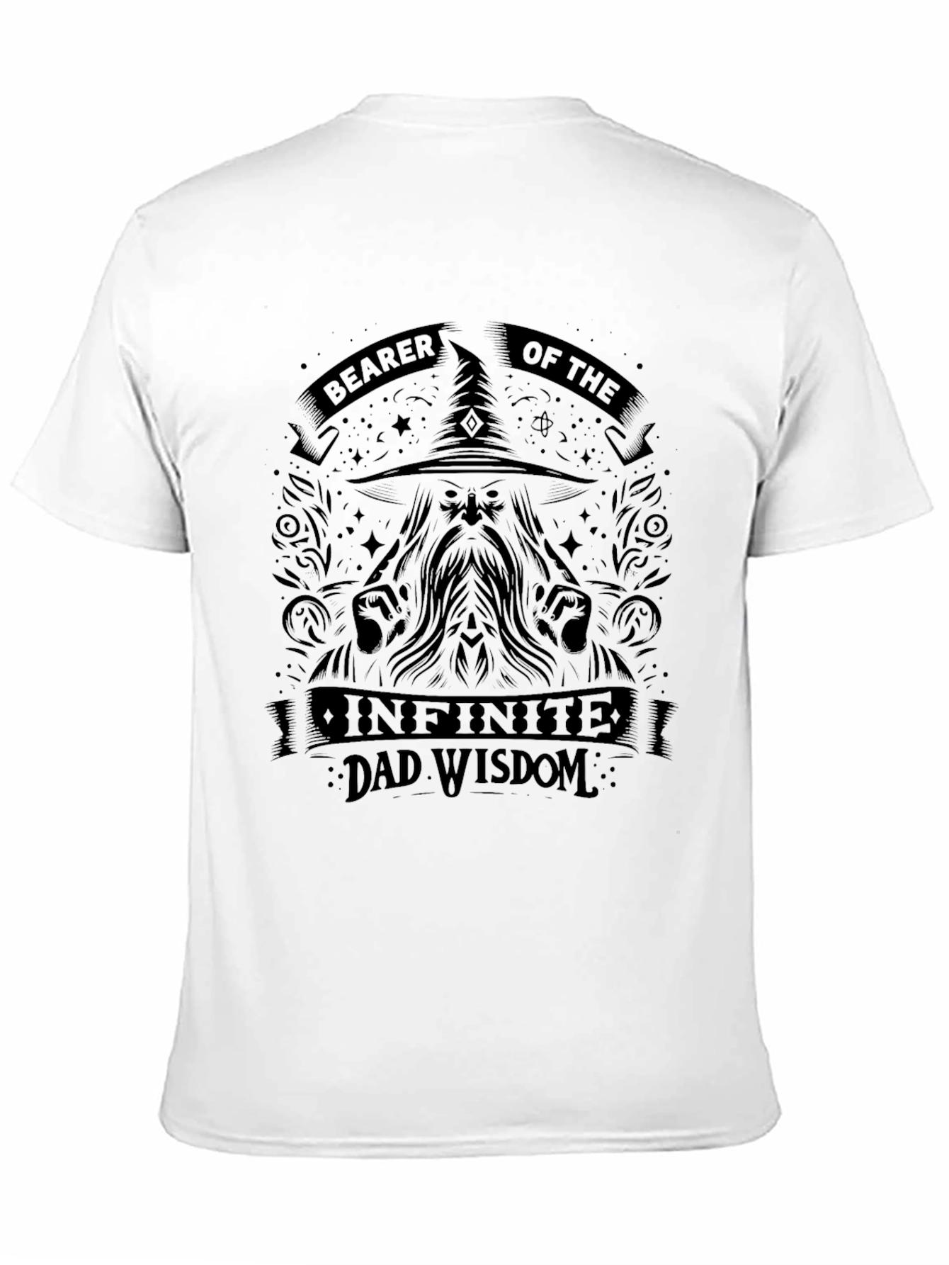Bearer of Infinite Dad Wisdom Black T-Shirt