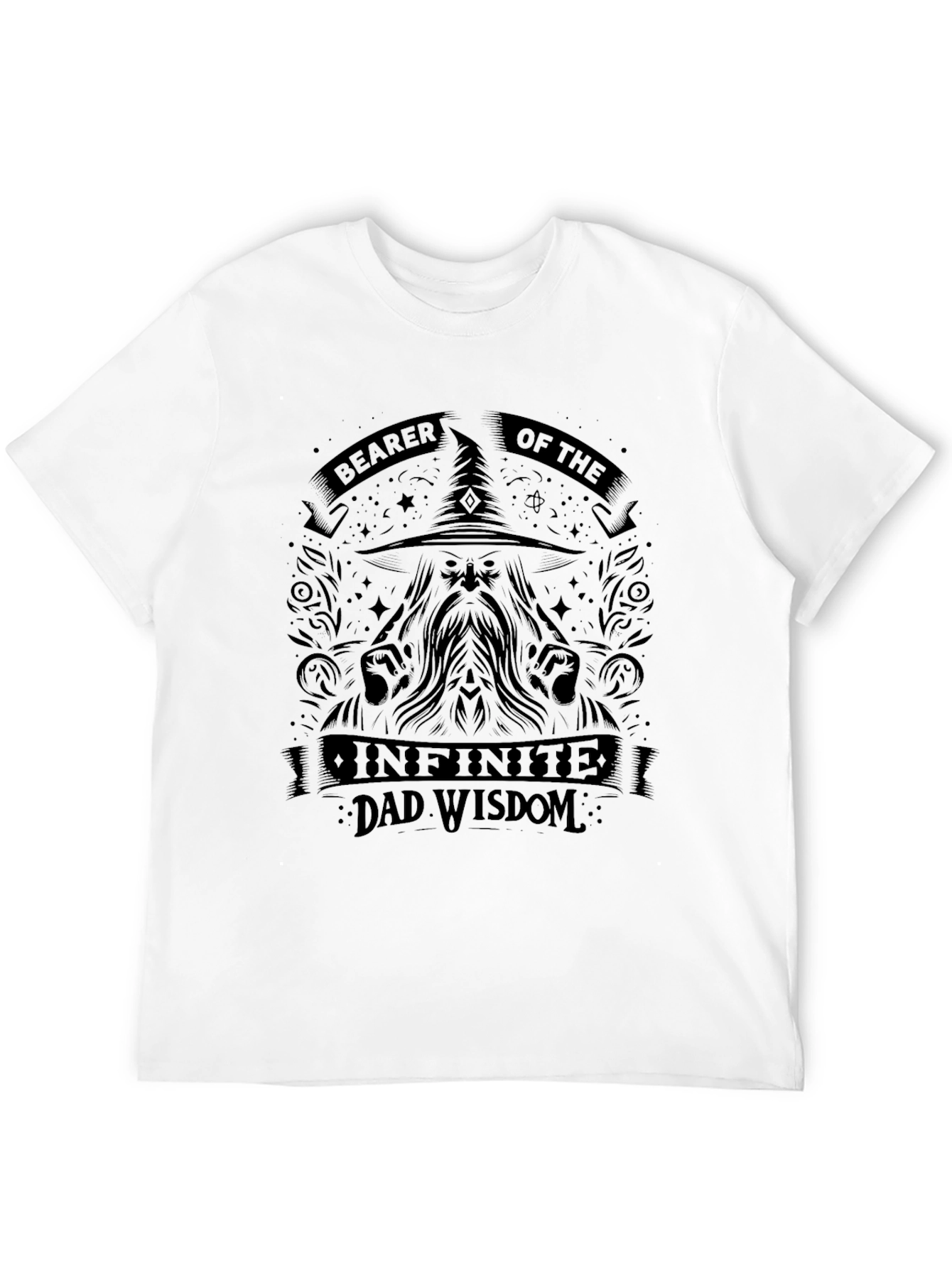 Bearer of Infinite Dad Wisdom Black T-Shirt