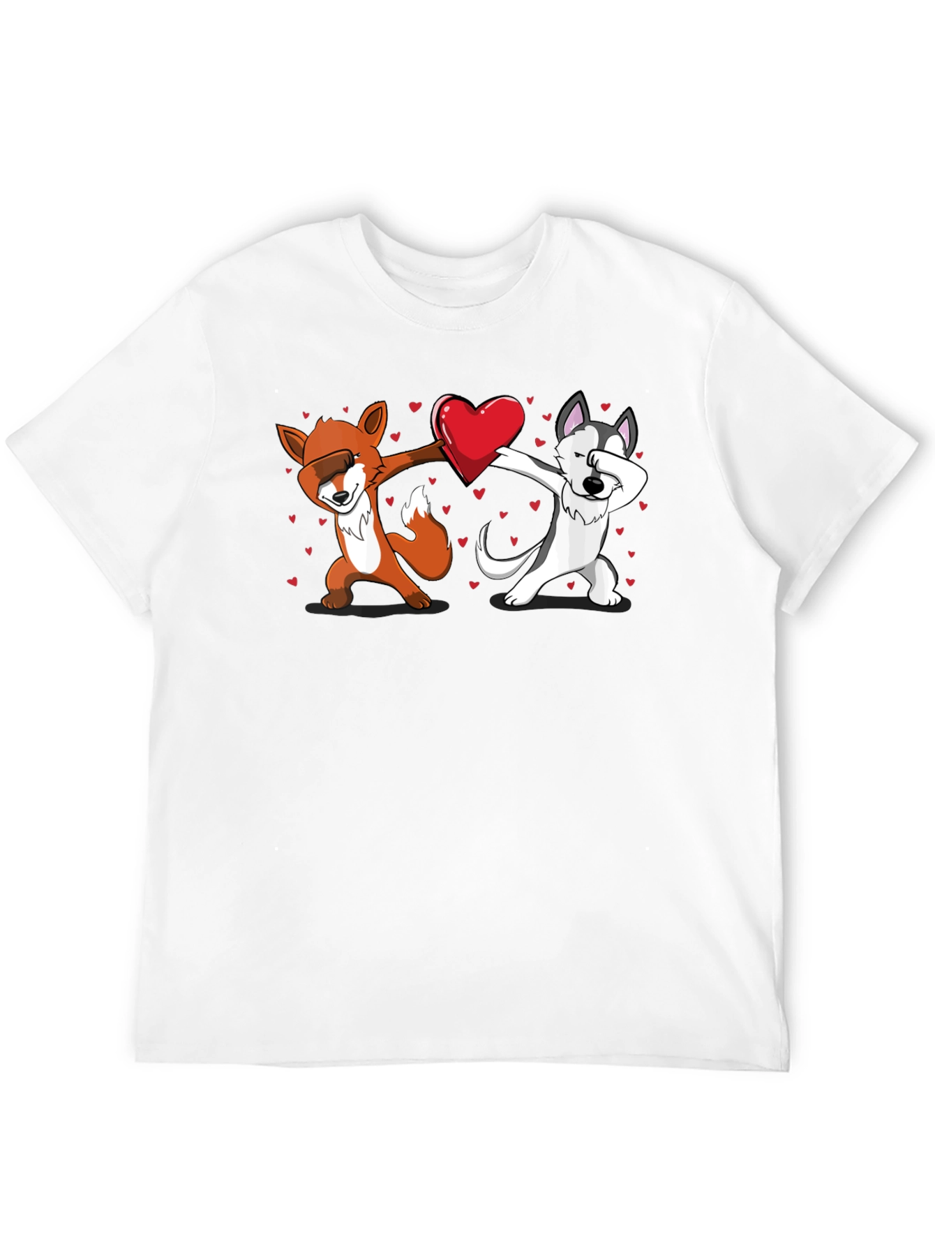 Dabbing Fox and Husky Love T-Shirt