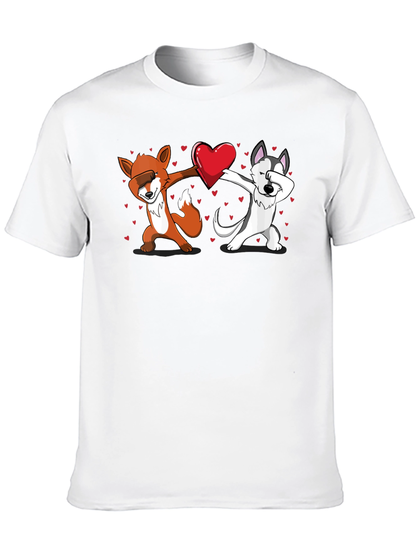 Dabbing Fox and Husky Love T-Shirt