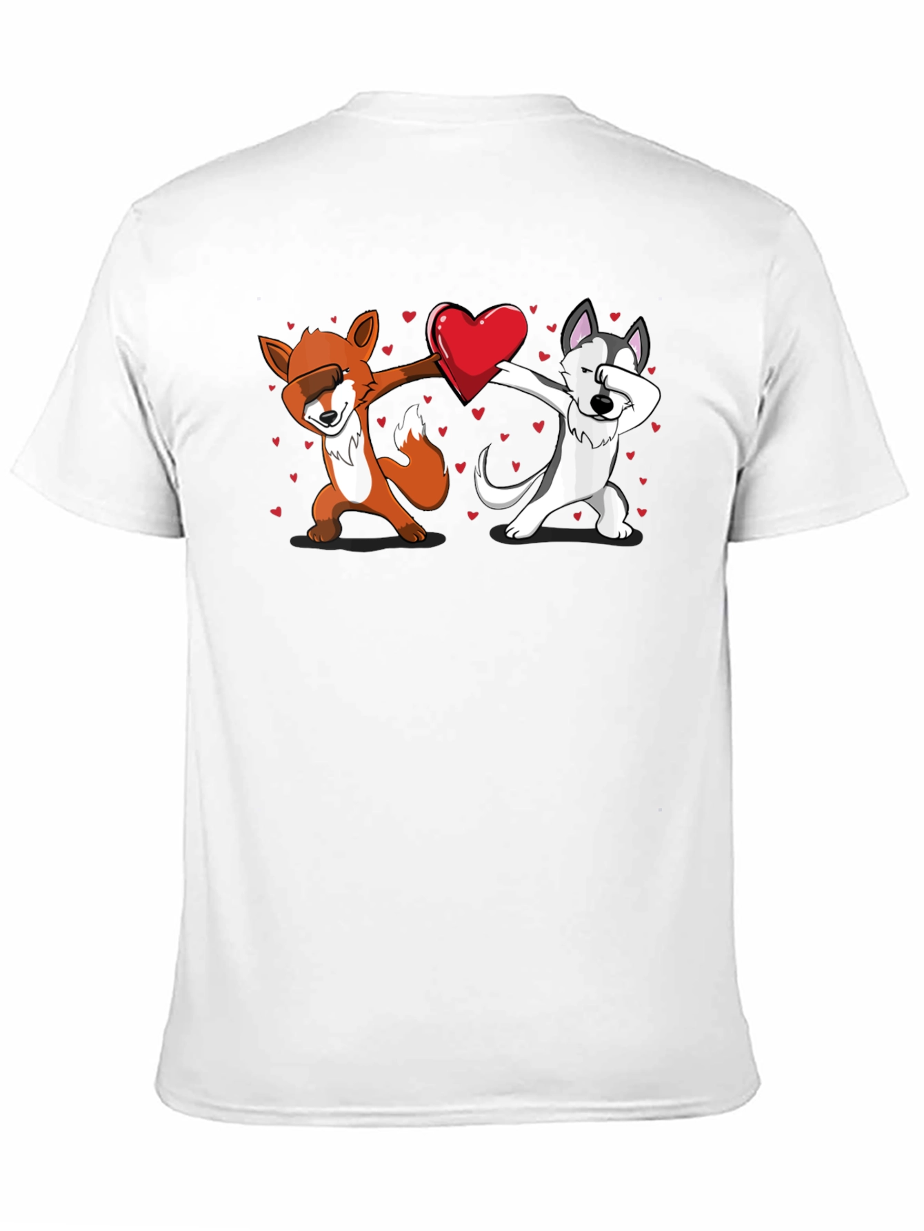 Dabbing Fox and Husky Love T-Shirt