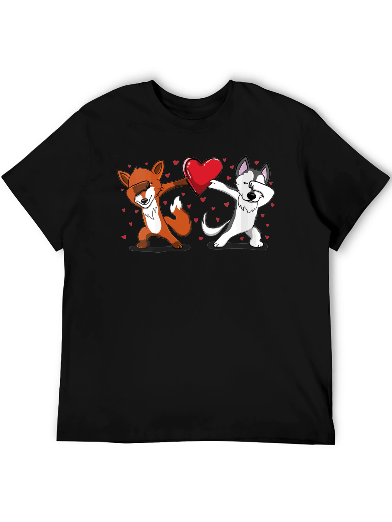 Dabbing Fox and Husky Love T-Shirt