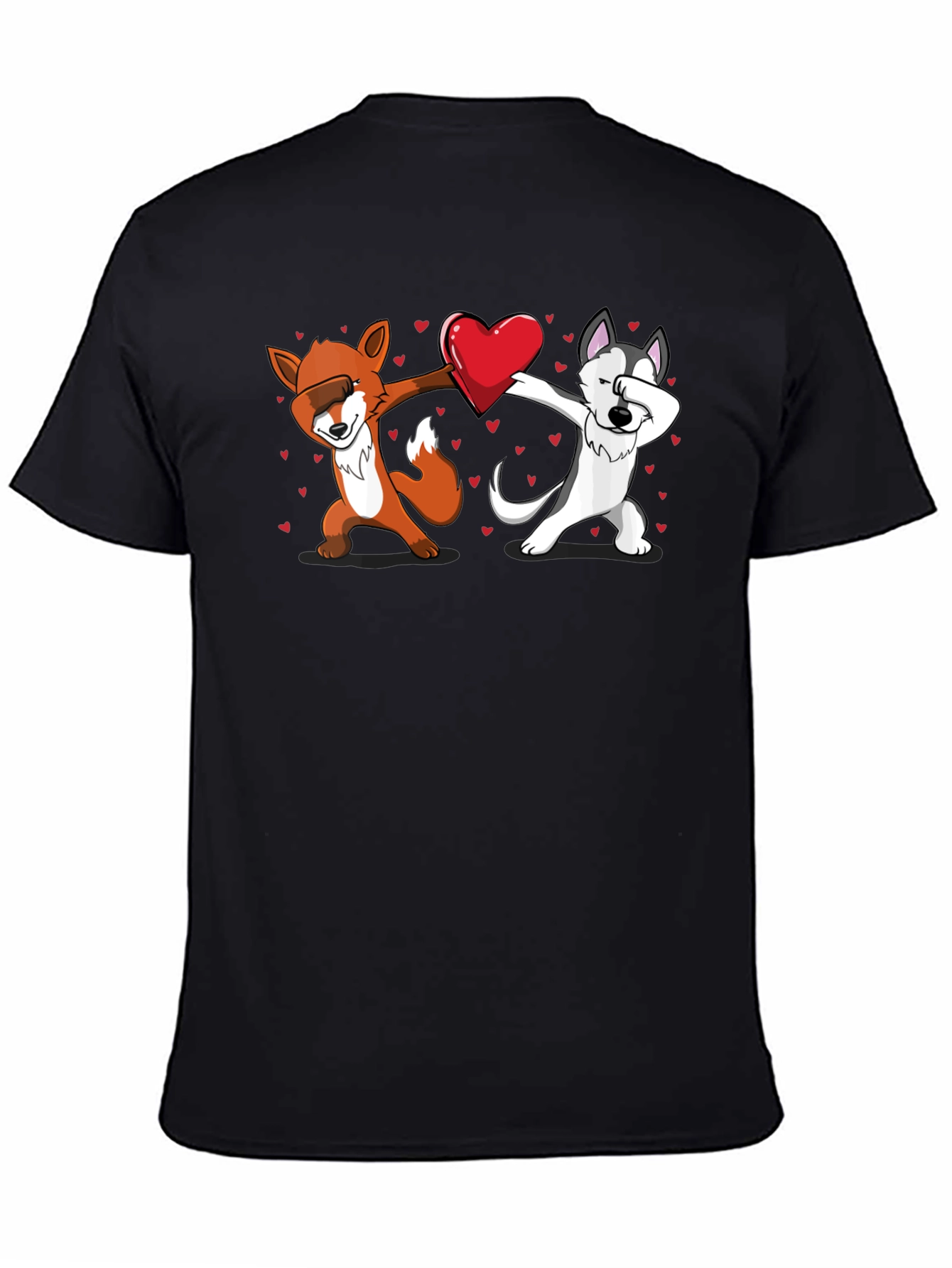 Dabbing Fox and Husky Love T-Shirt