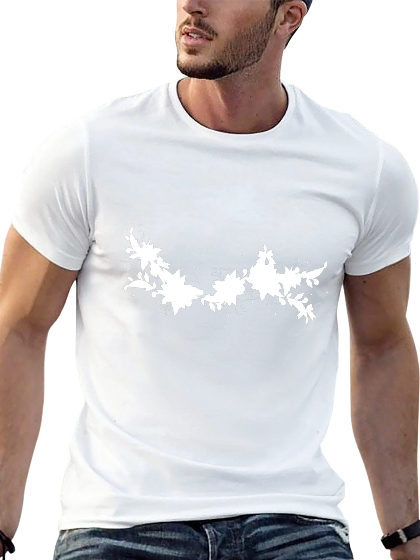 Floral Graphic Black T-Shirt