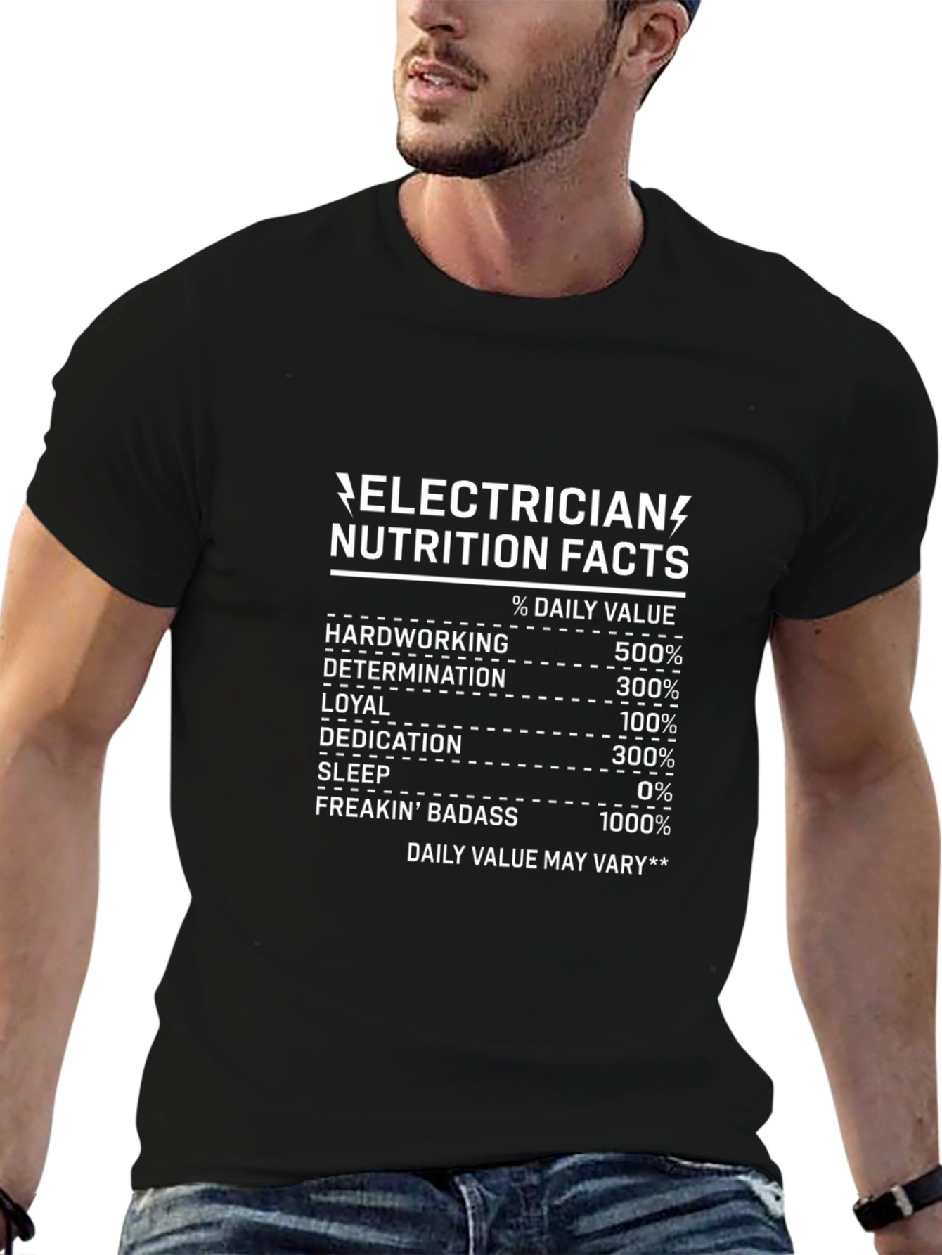 Electrician Nutrition Facts Graphic Tee