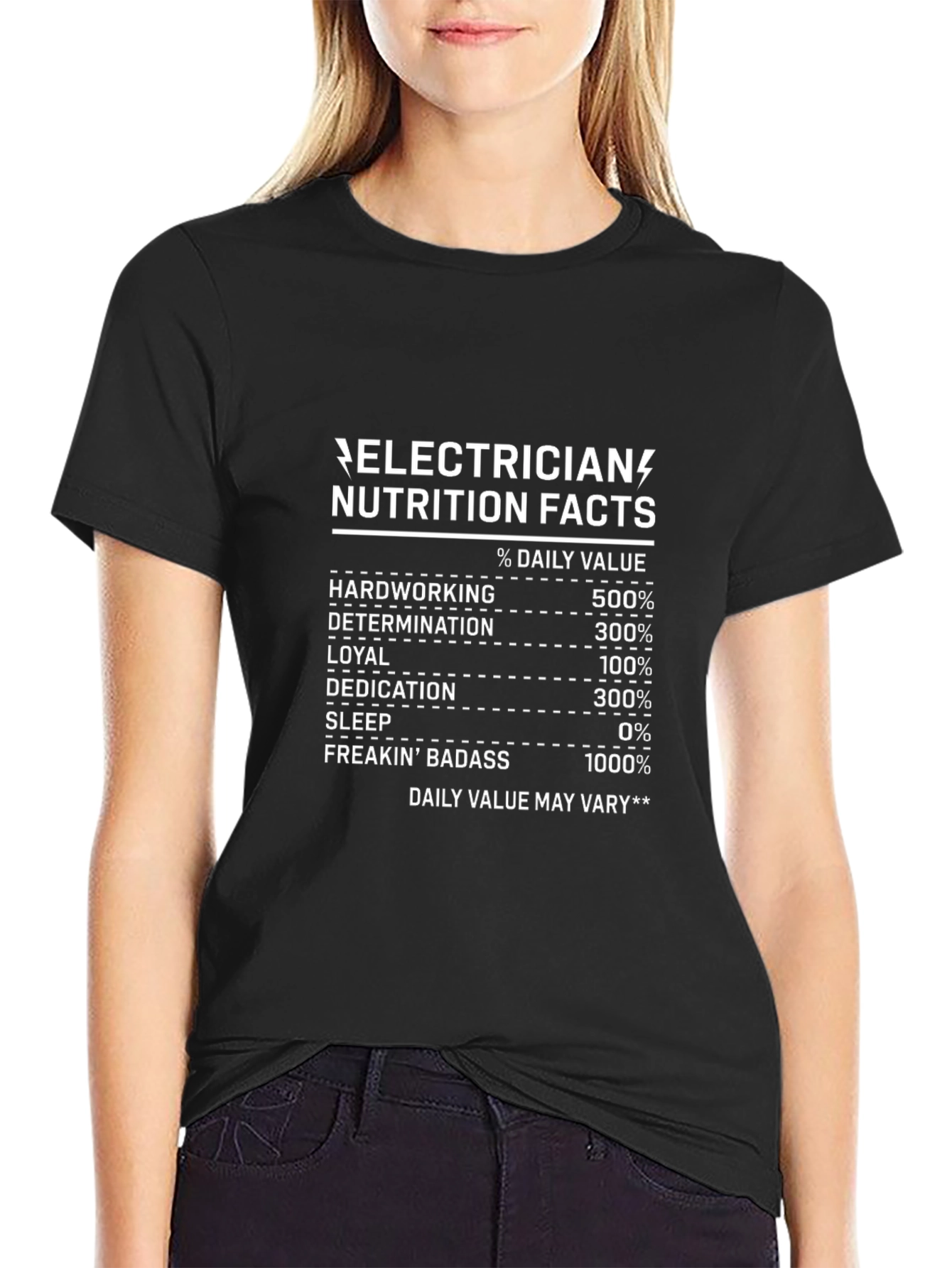 Electrician Nutrition Facts Graphic Tee