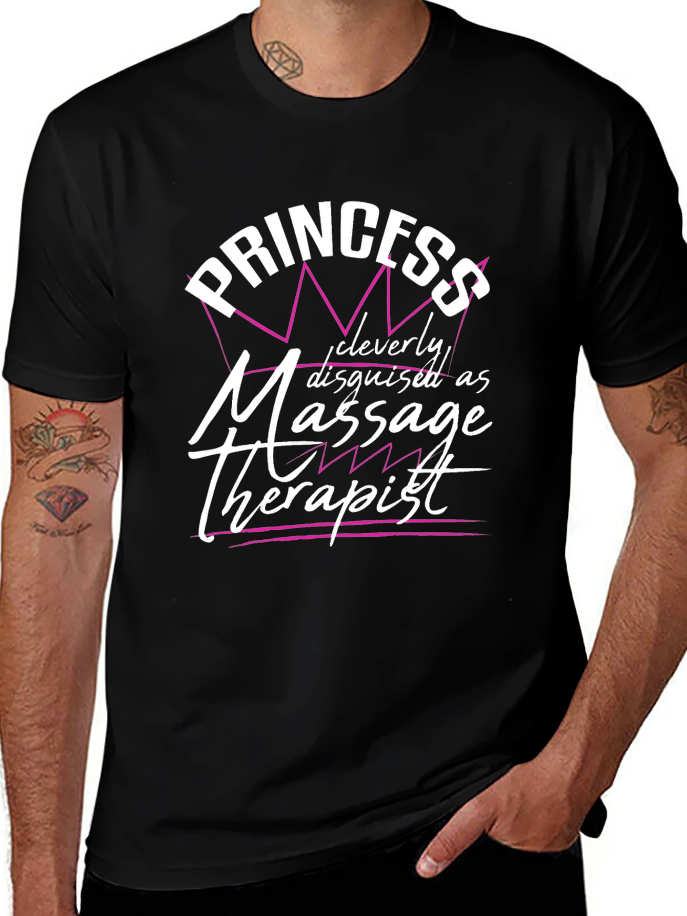Princess Massage Therapist Black T-Shirt