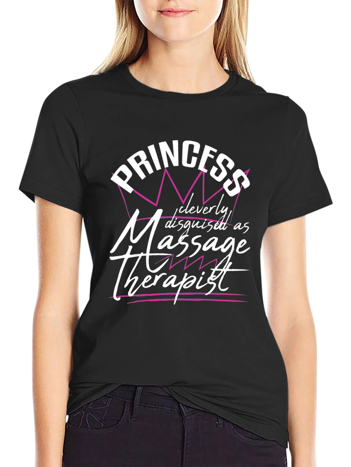 Princess Massage Therapist Black T-Shirt