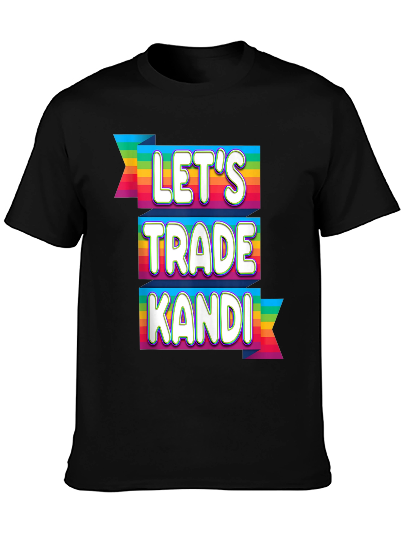 Lets Trade Kandi Rave T-Shirt Festival EDM Rainbow