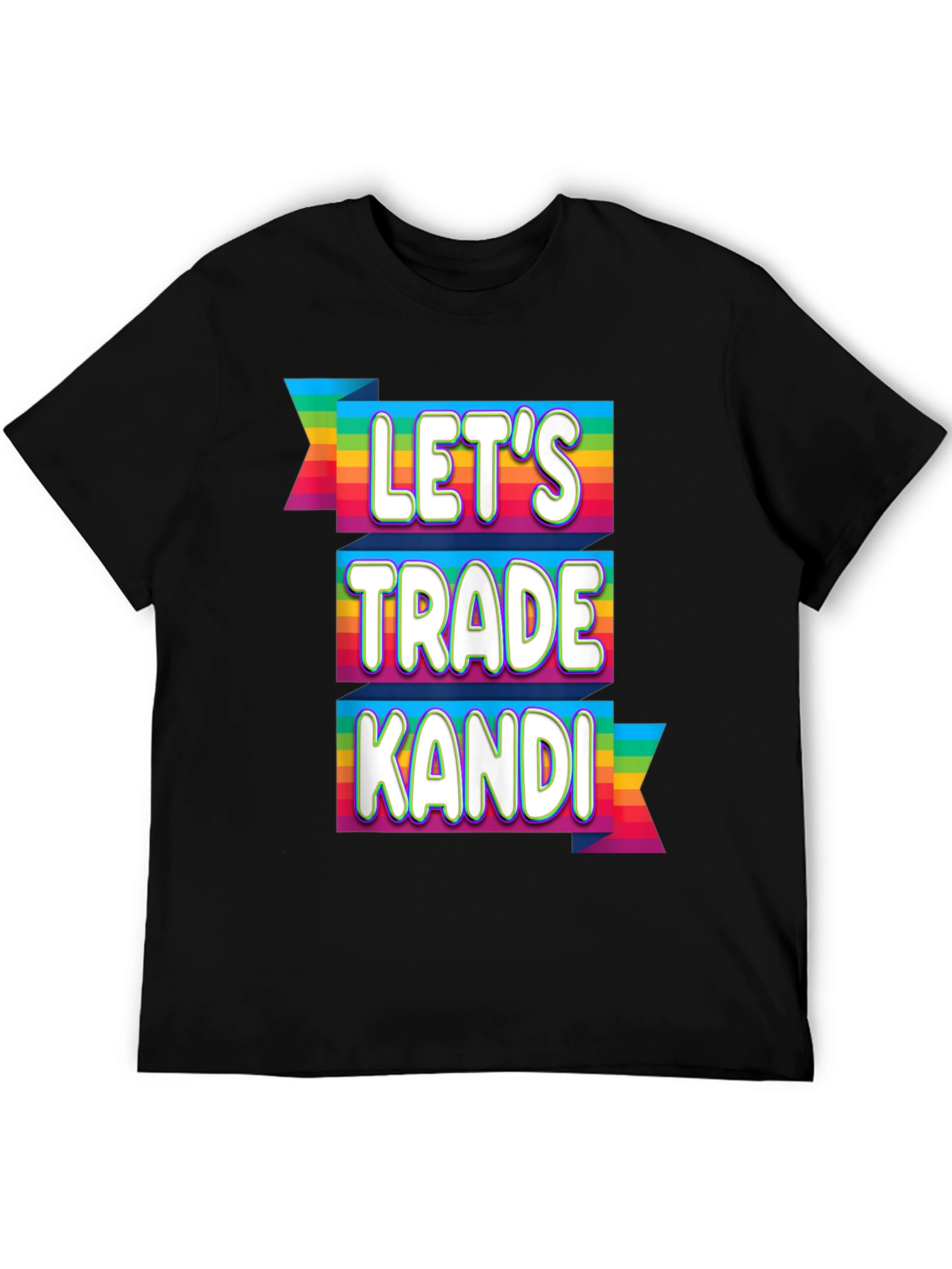Lets Trade Kandi Rave T-Shirt Festival EDM Rainbow
