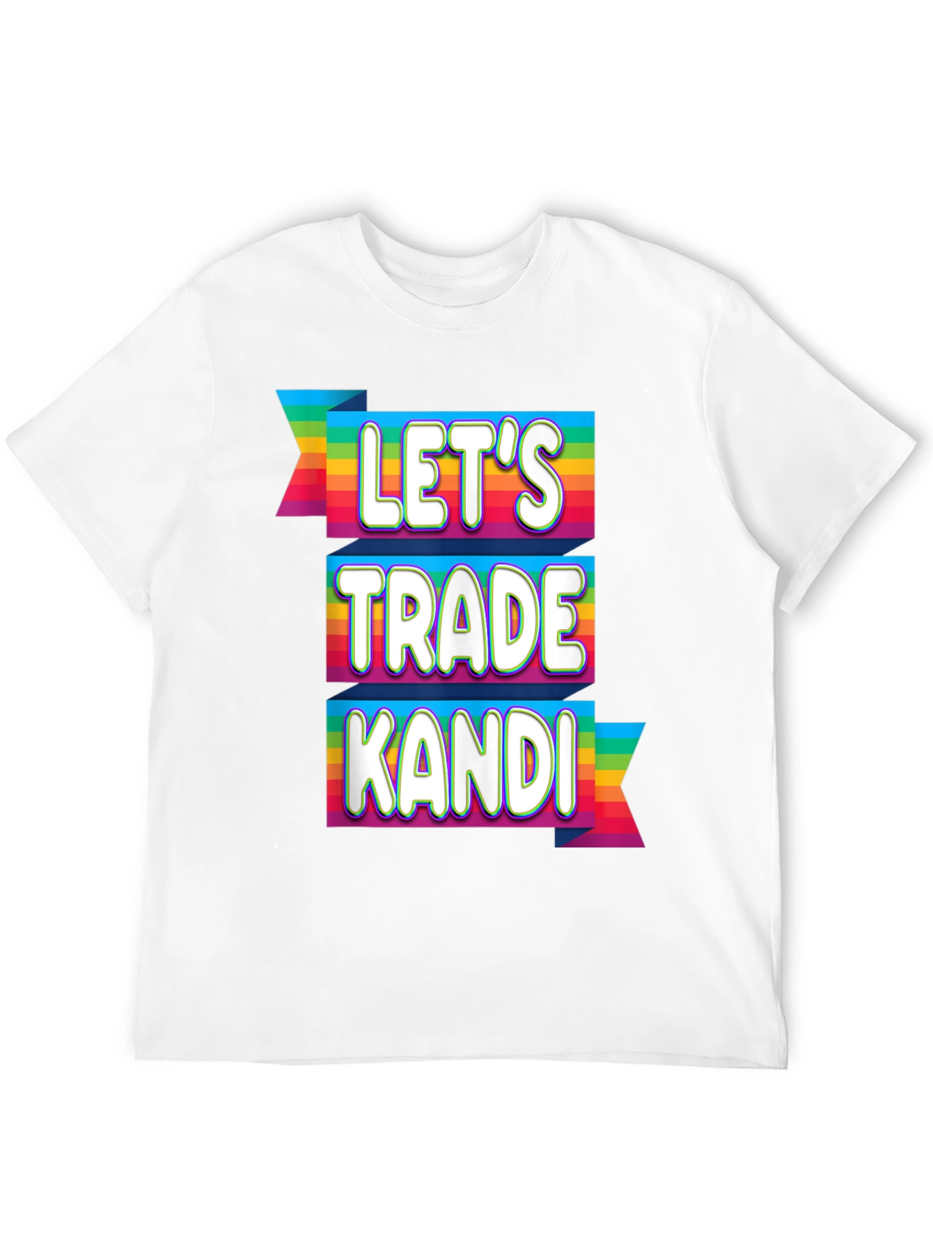 Lets Trade Kandi Rave T-Shirt Festival EDM Rainbow