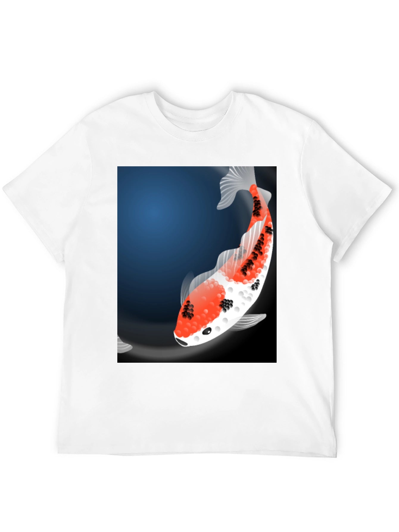 Koi Fish Graphic Tee - Black Casual T-Shirt