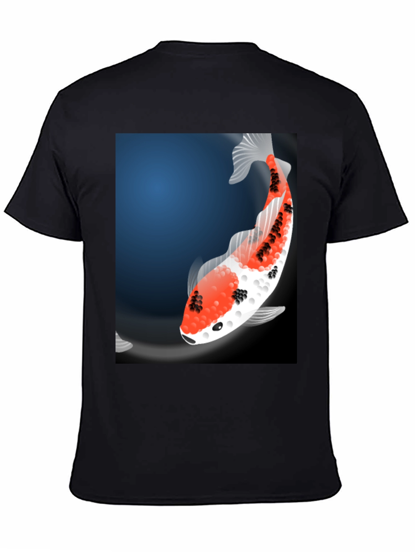 Koi Fish Graphic Tee - Black Casual T-Shirt