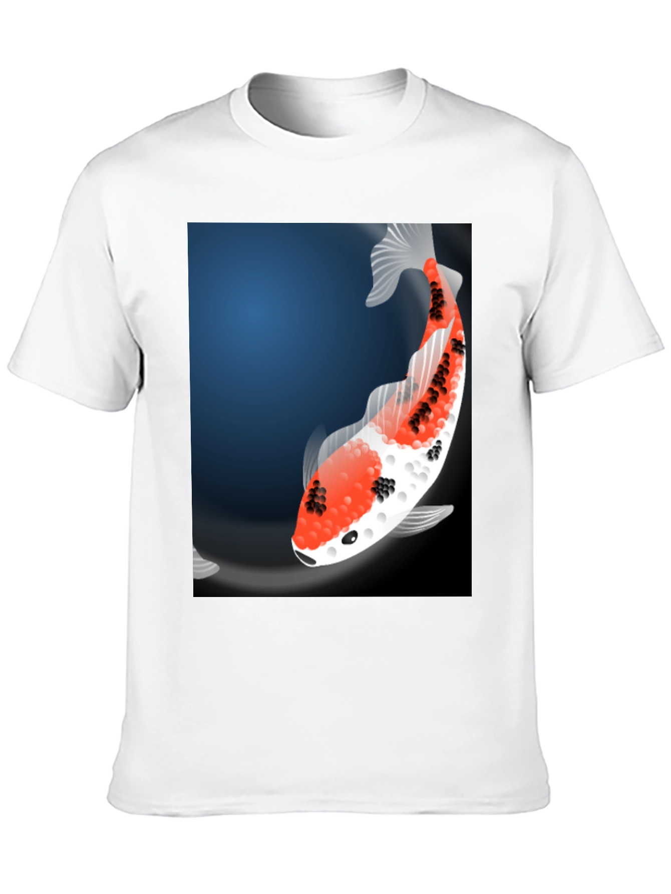 Koi Fish Graphic Tee - Black Casual T-Shirt