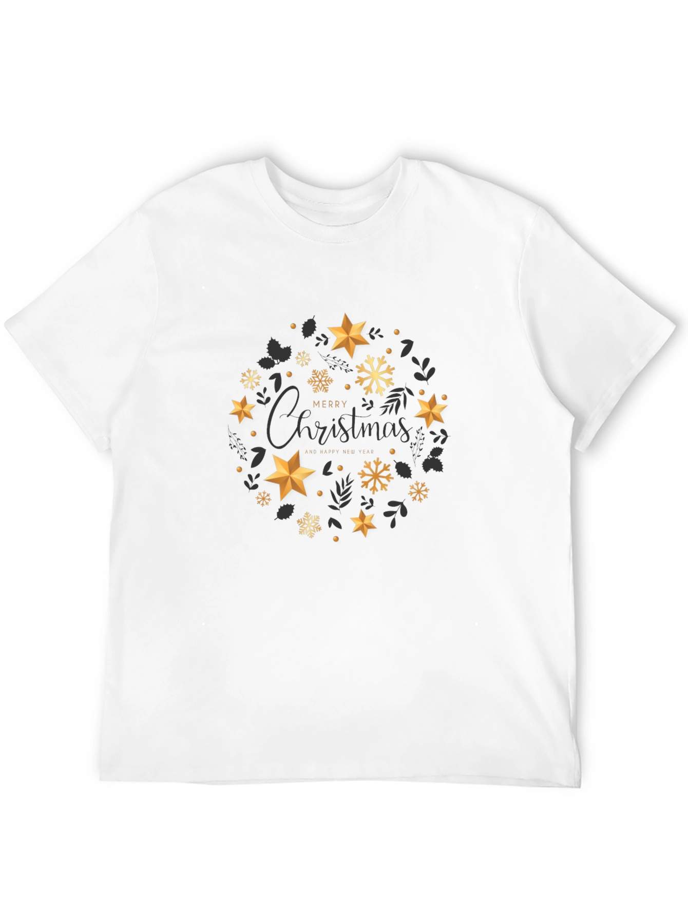 Festive Christmas Star Wreath Graphic Tee