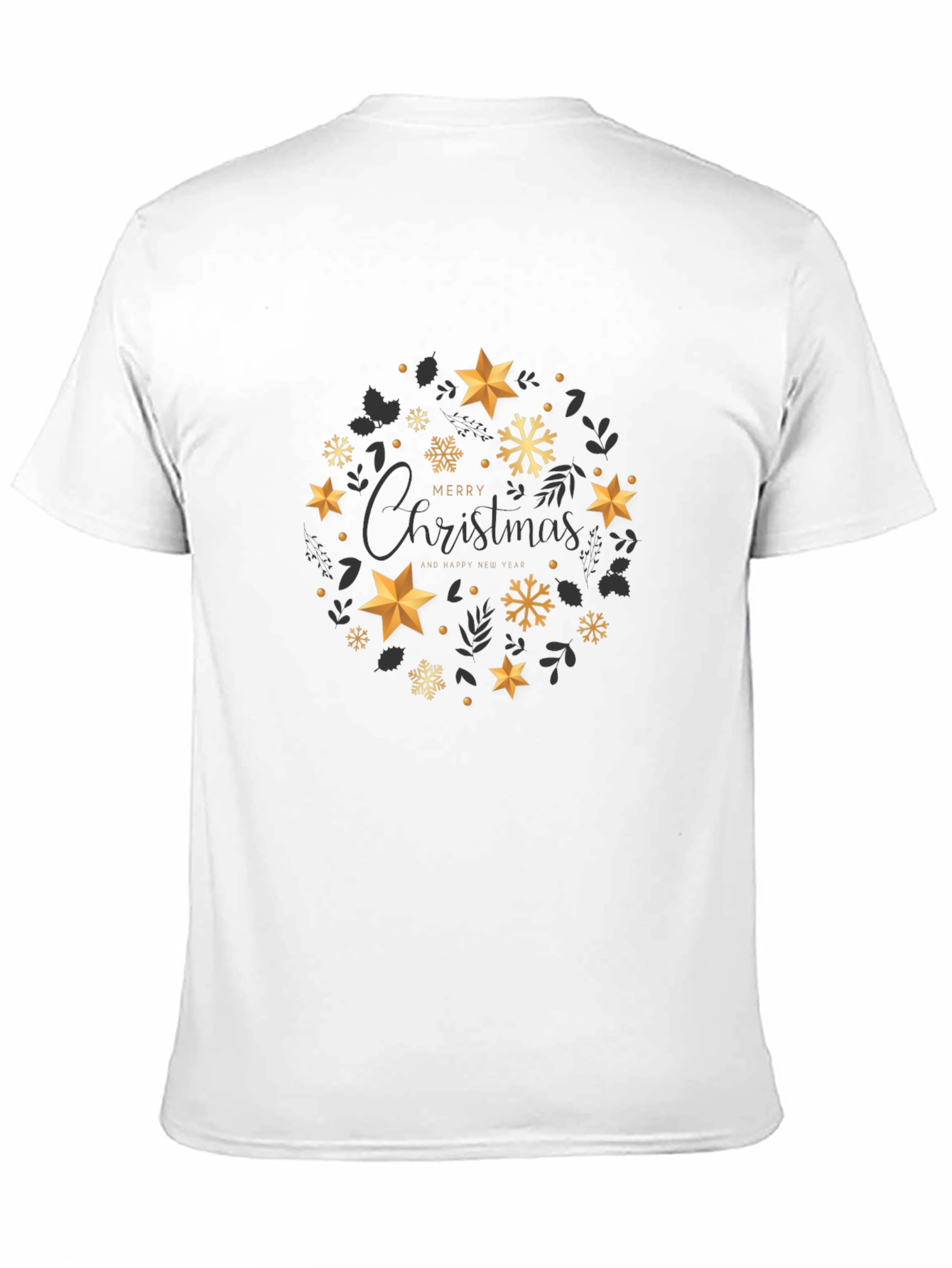 Festive Christmas Star Wreath Graphic Tee