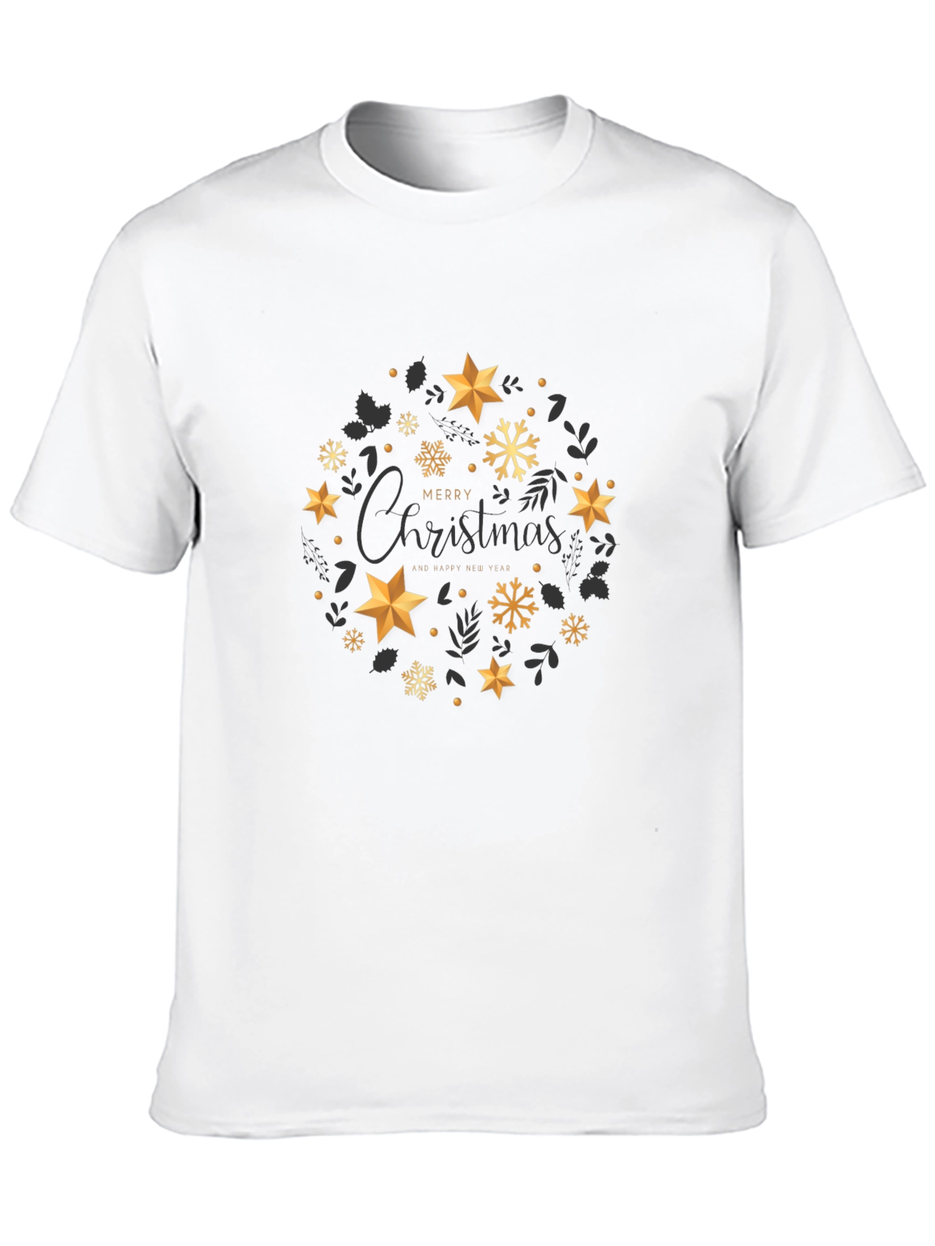 Festive Christmas Star Wreath Graphic Tee