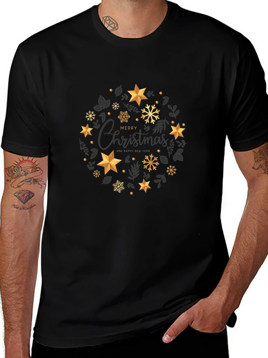 Festive Christmas Star Wreath Graphic Tee