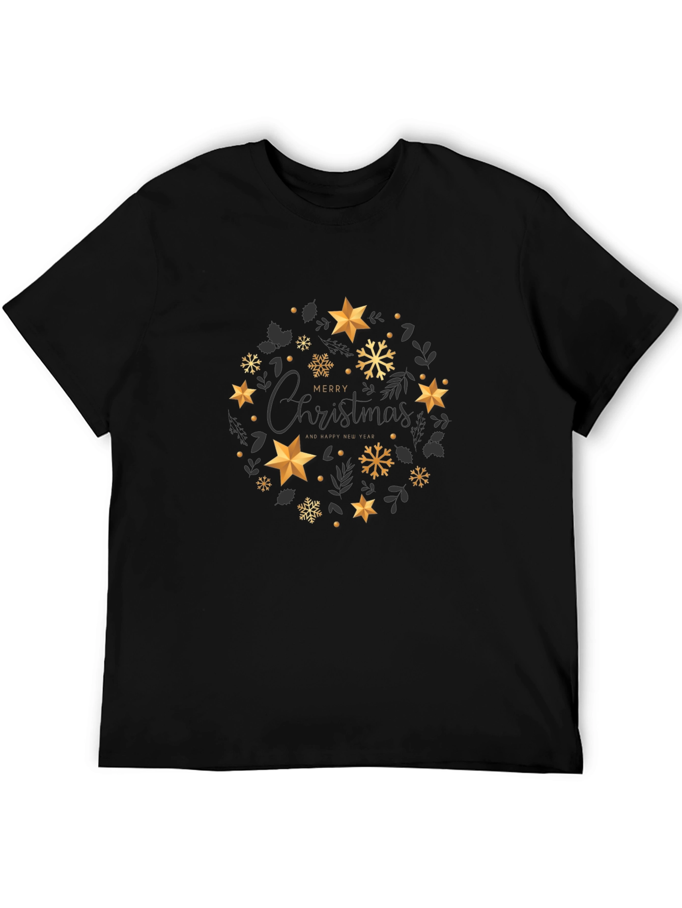 Festive Christmas Star Wreath Graphic Tee