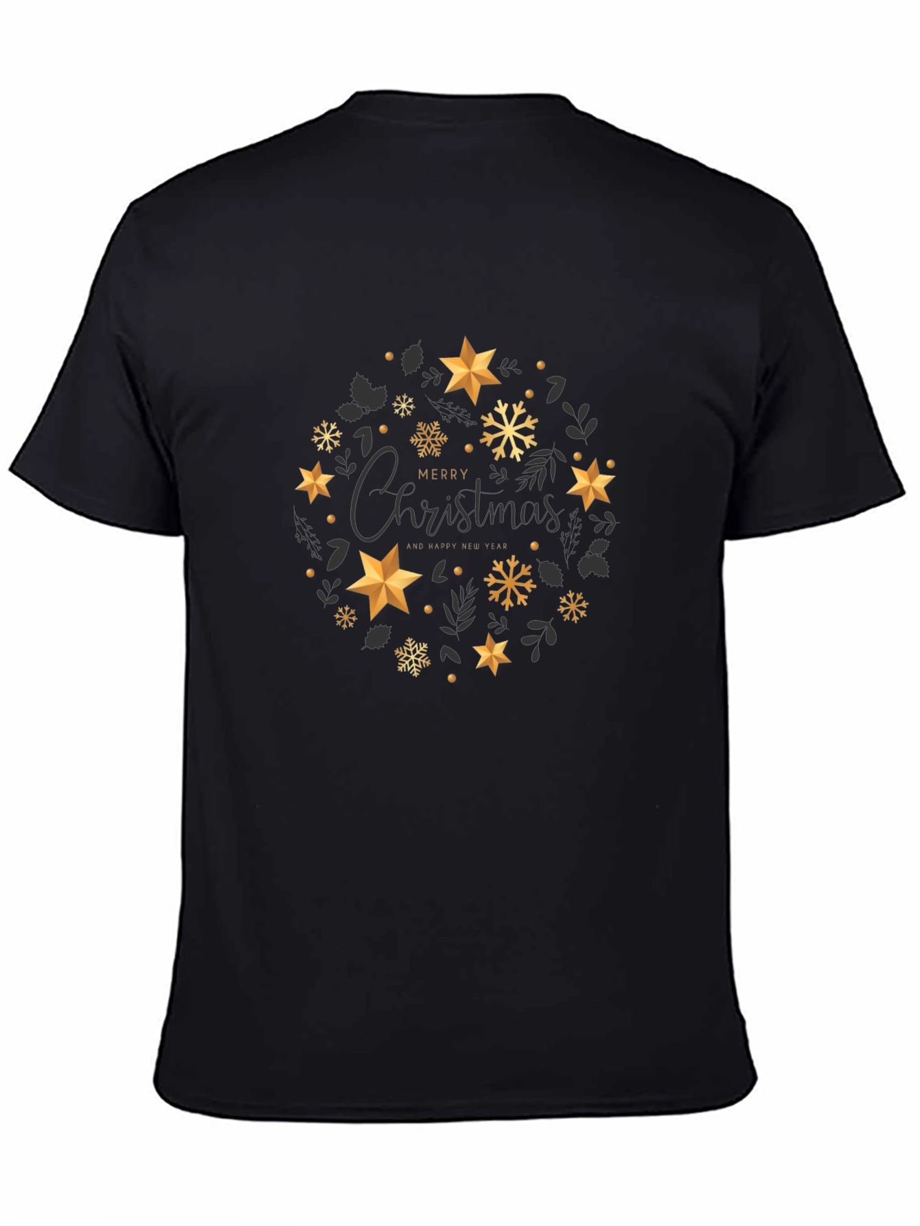 Festive Christmas Star Wreath Graphic Tee