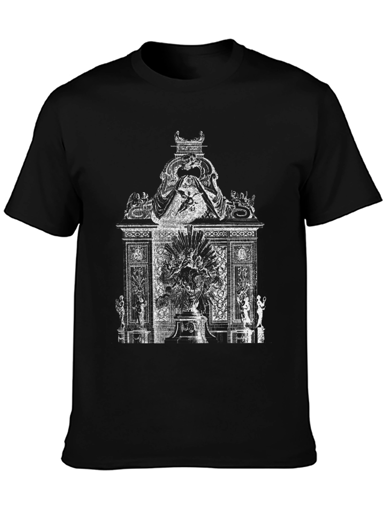 Ornate Monument Graphic Tee - Black
