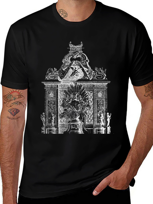Ornate Monument Graphic Tee - Black