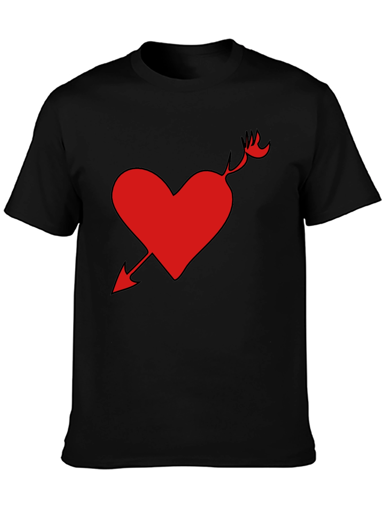 Heart Arrow Graphic Tee - Black
