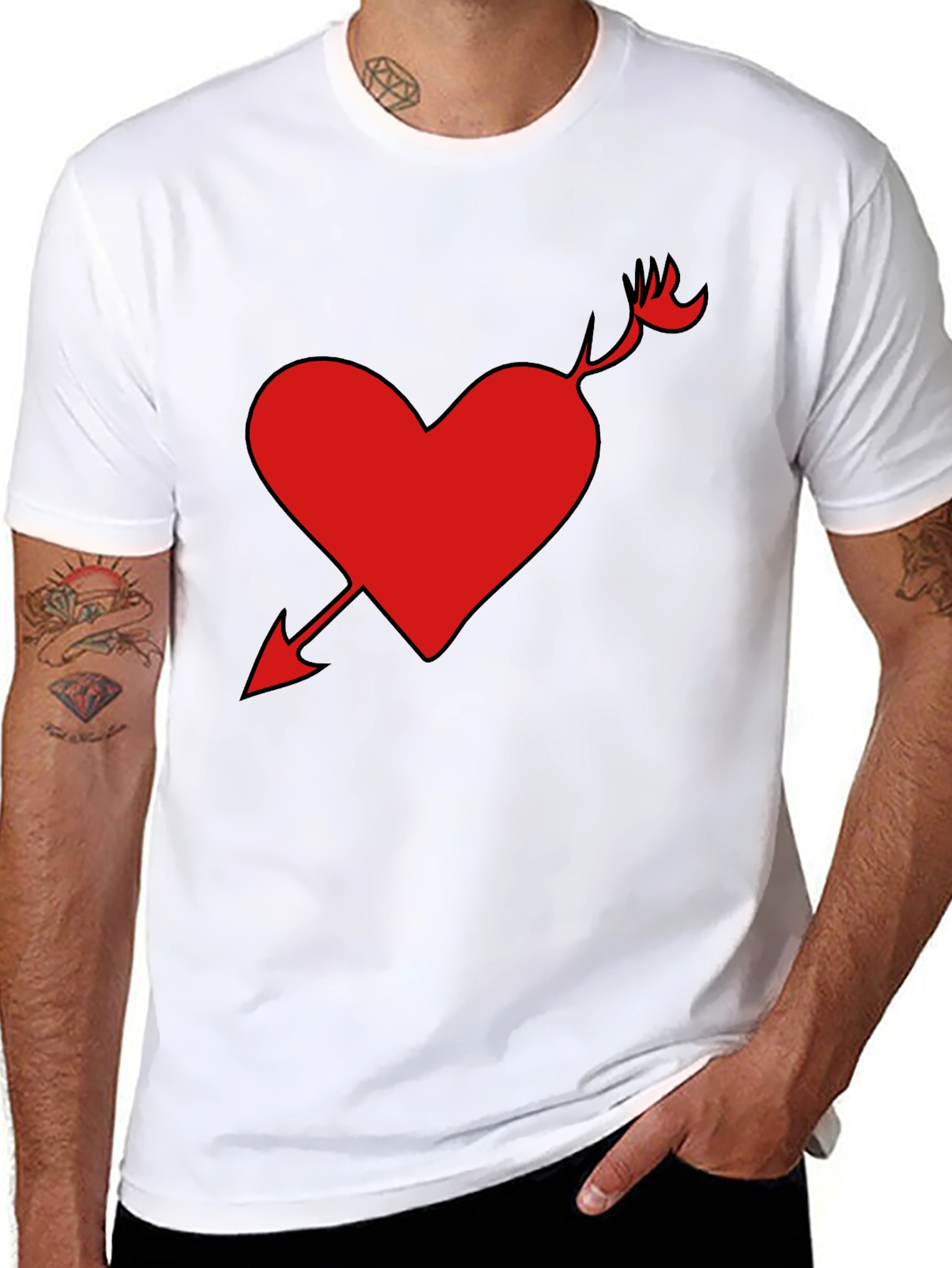 Heart Arrow Graphic Tee - Black