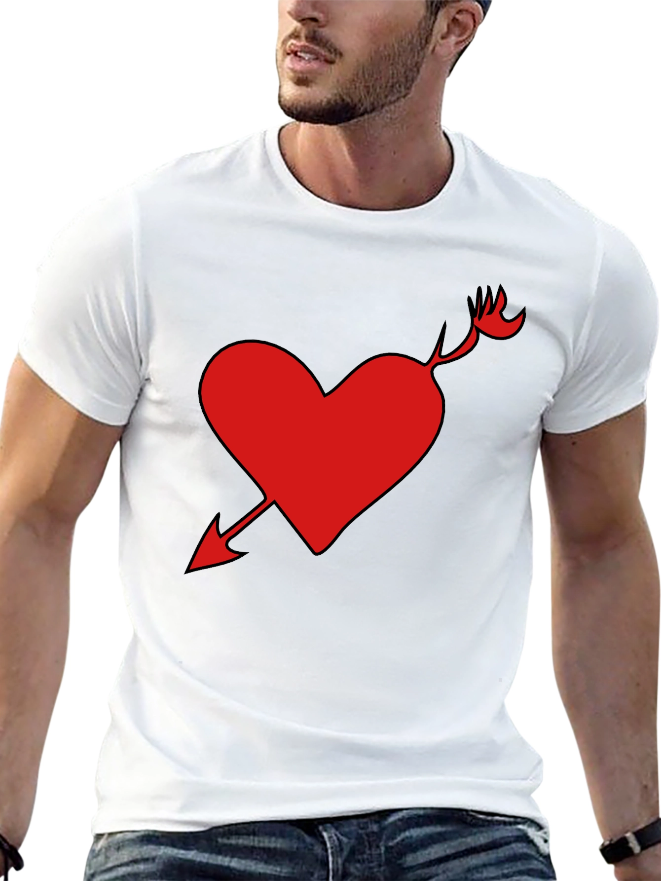 Heart Arrow Graphic Tee - Black