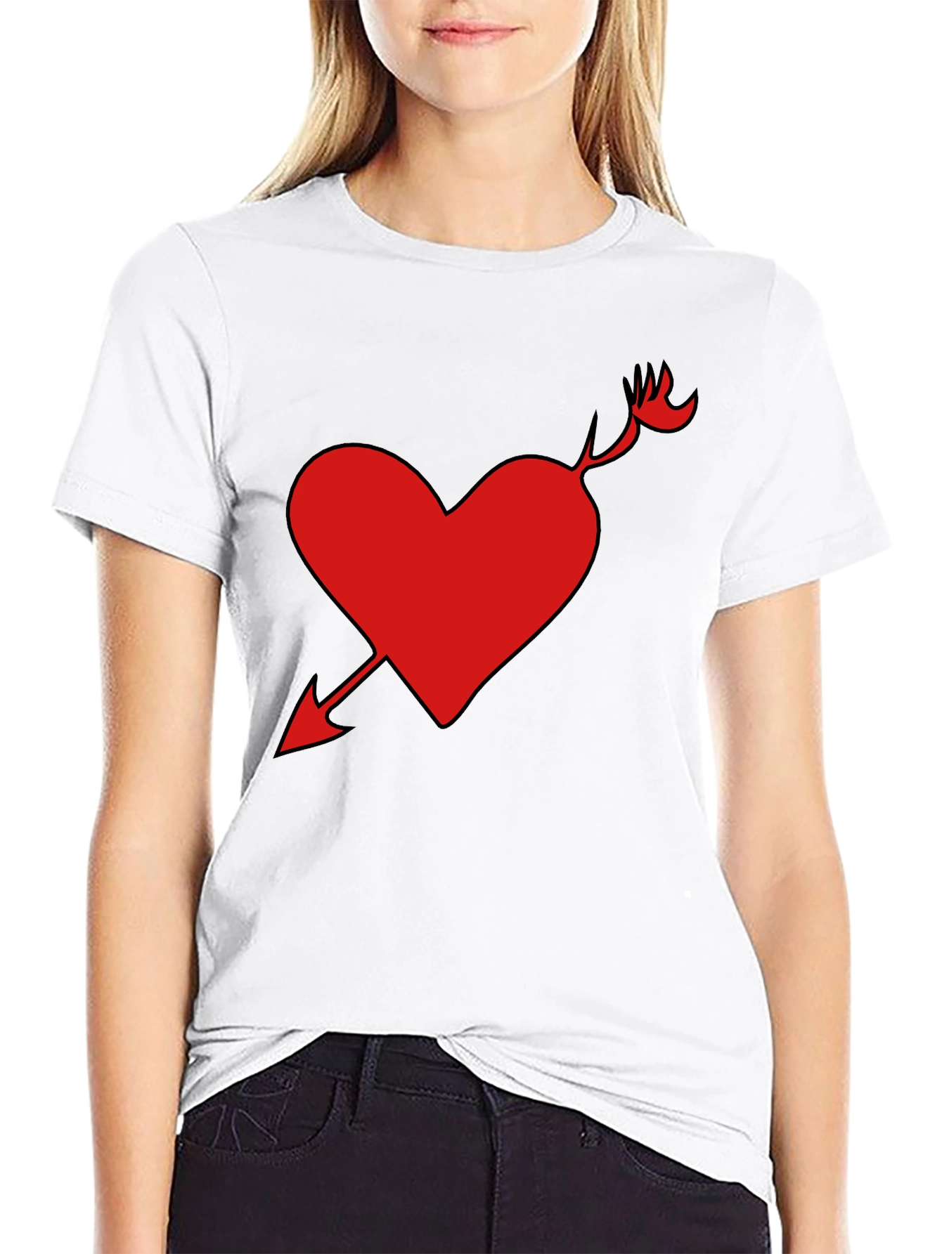 Heart Arrow Graphic Tee - Black