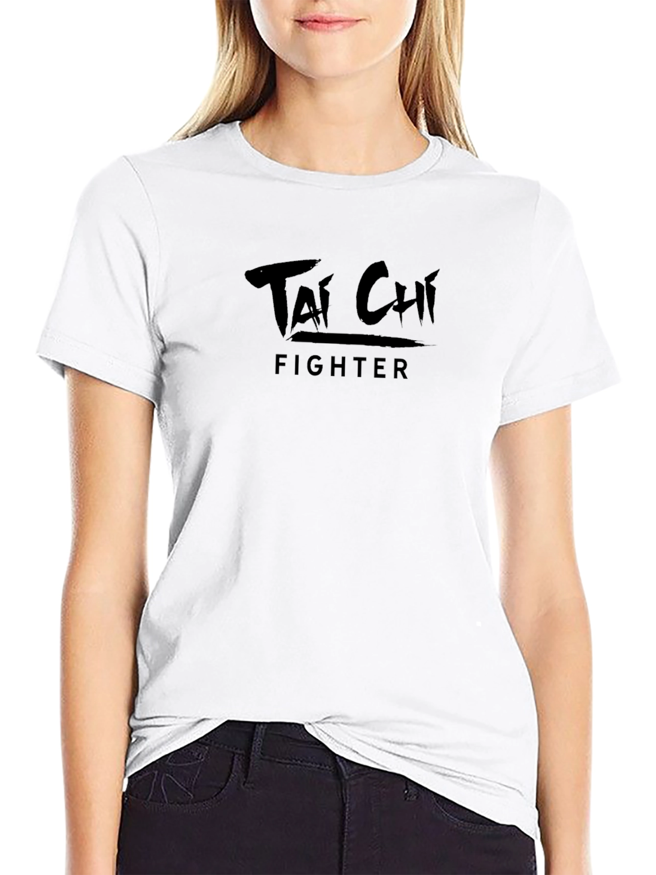 Tai Chi Fighter Black Graphic T-Shirt