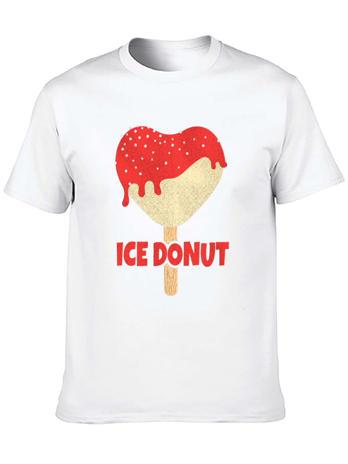 Ice Donut Heart Graphic Black T-Shirt