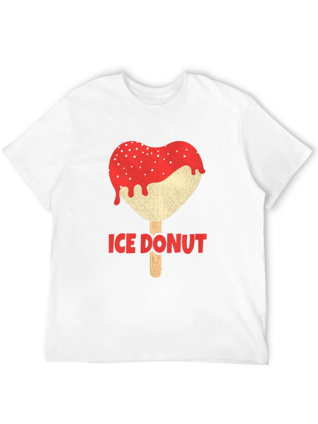 Ice Donut Heart Graphic Black T-Shirt