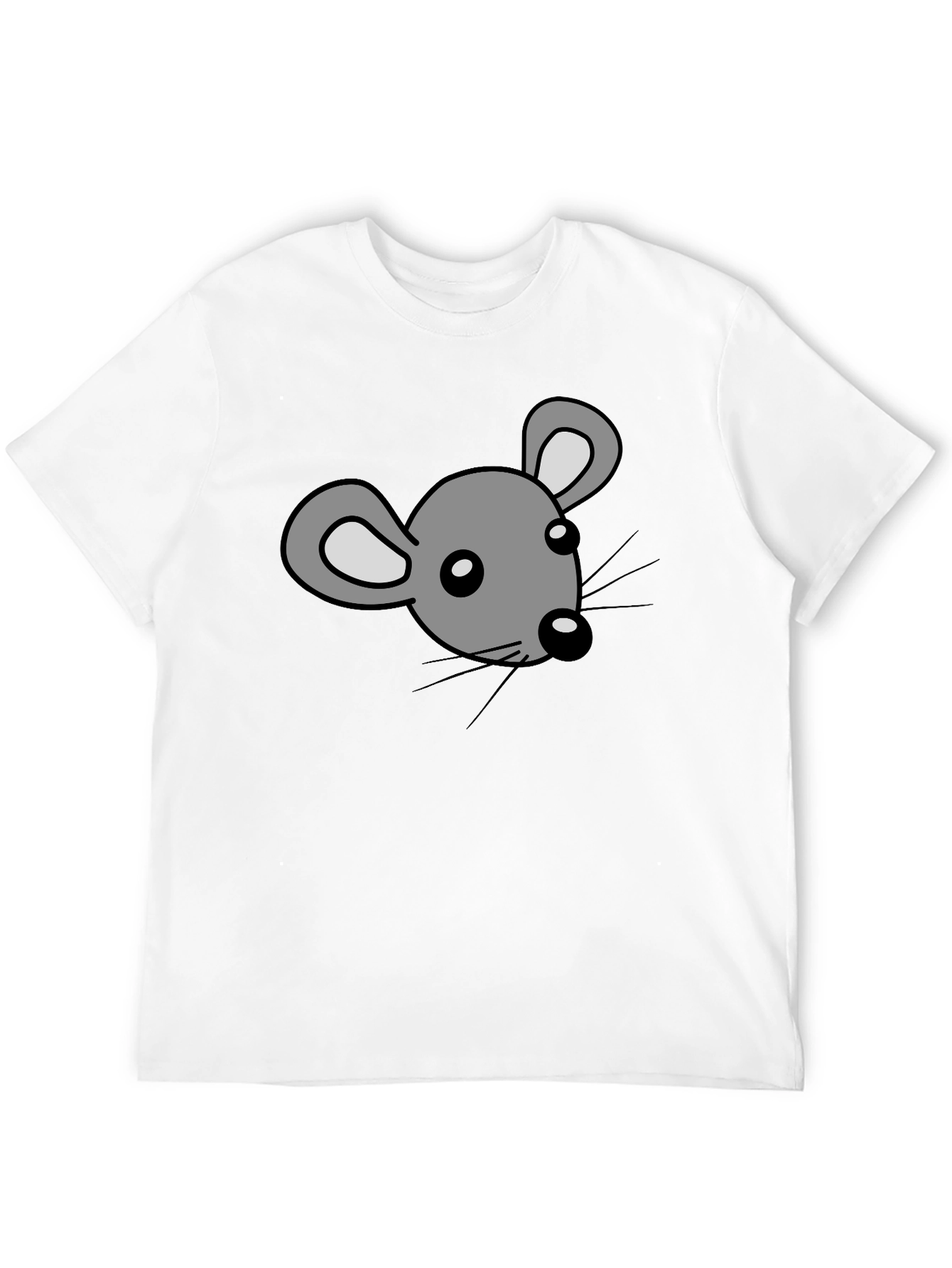 Cartoon Mouse Graphic Print Black T-Shirt