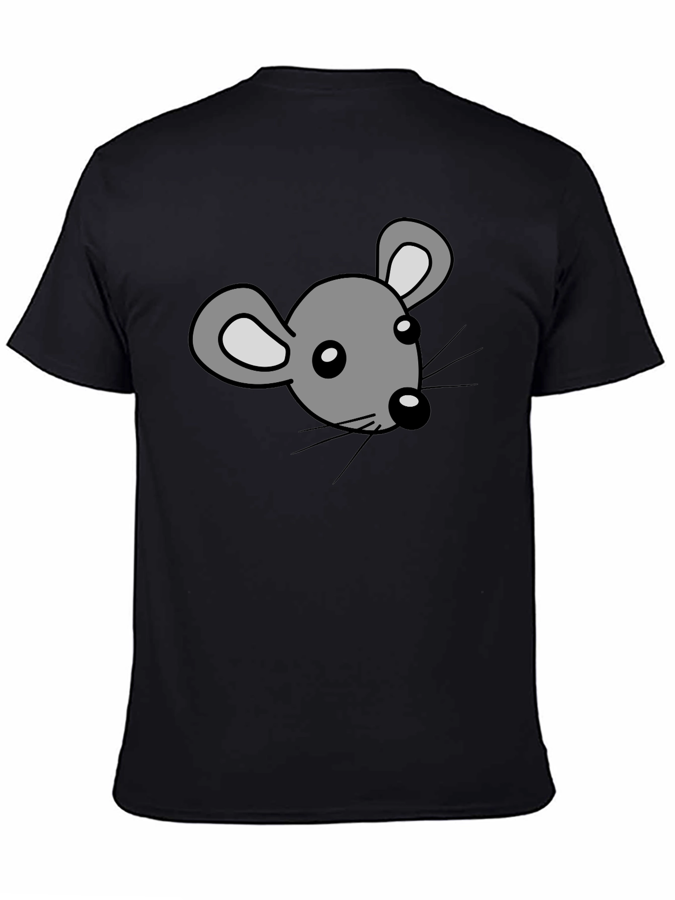 Cartoon Mouse Graphic Print Black T-Shirt