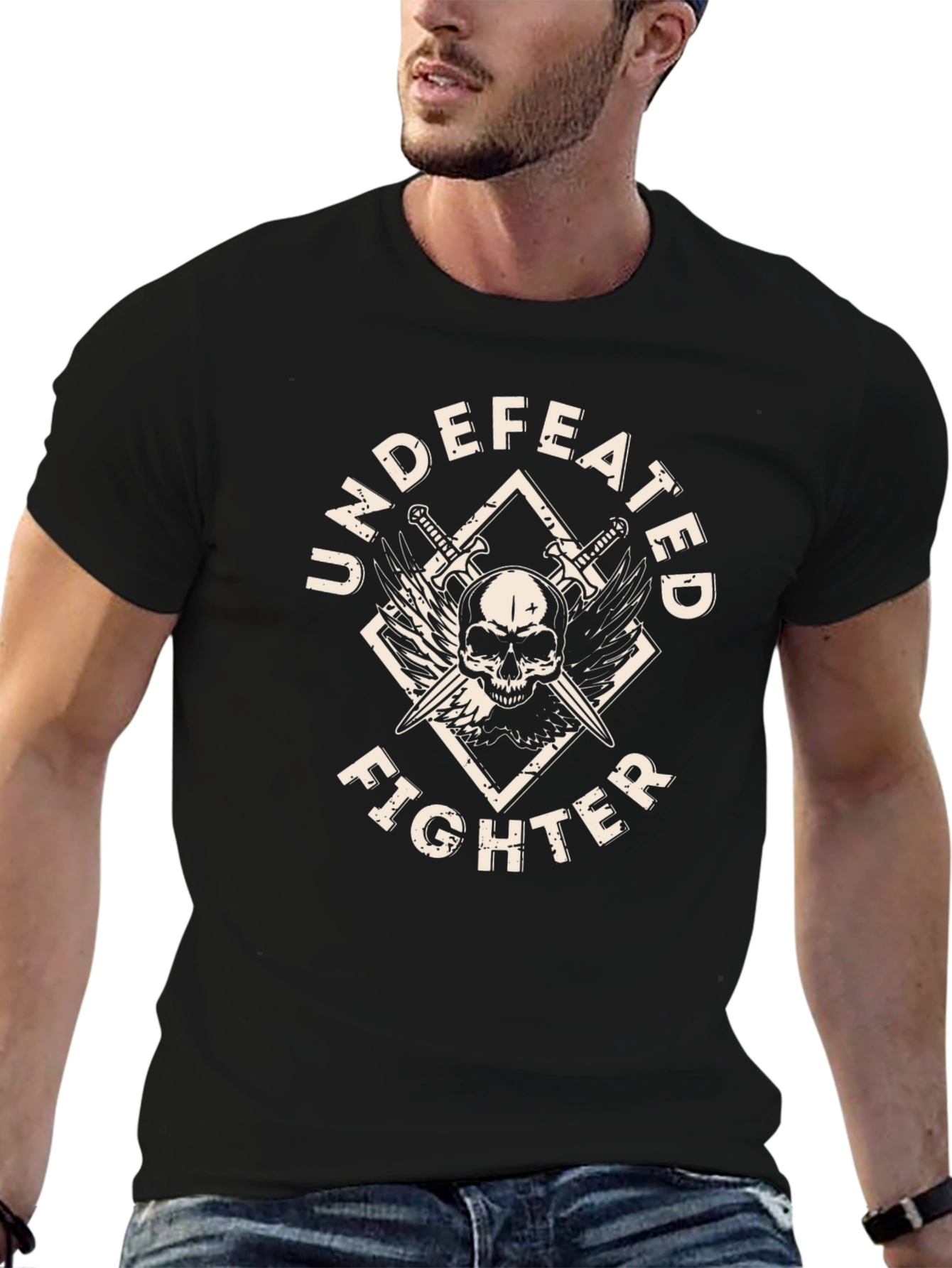 Undefeated Fighter Graphic T-Shirt Black