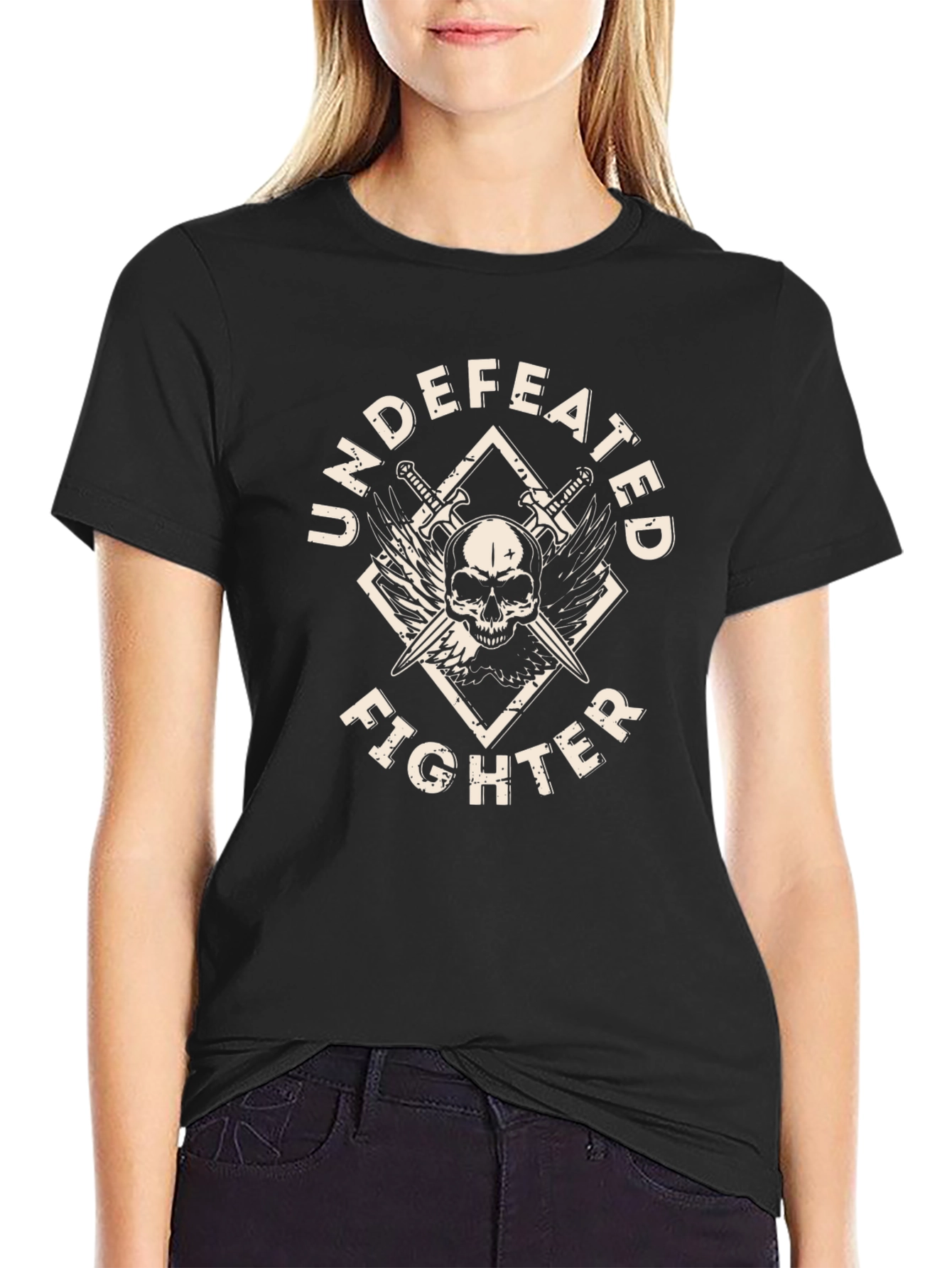 Undefeated Fighter Graphic T-Shirt Black