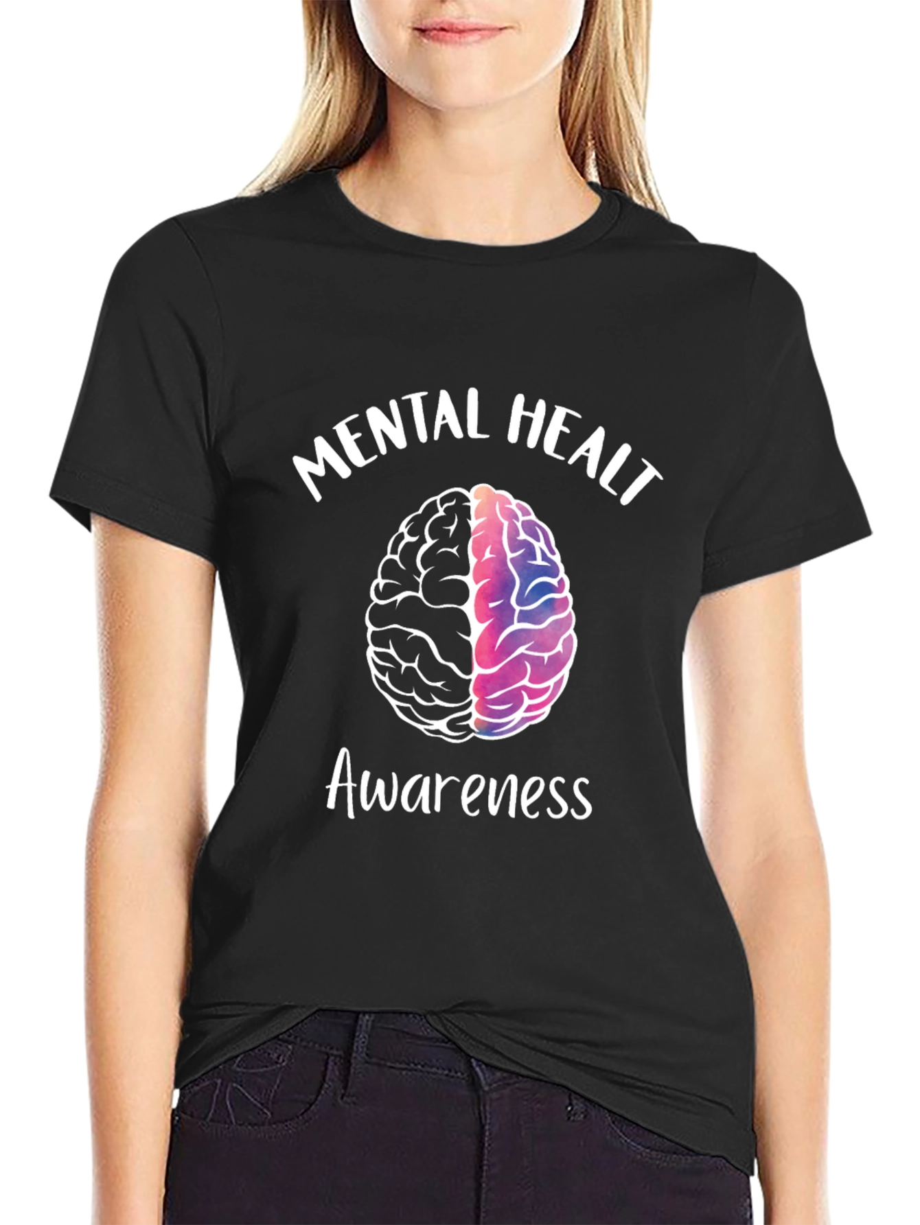 Mental Health Awareness T-Shirt - Brain Graphic
