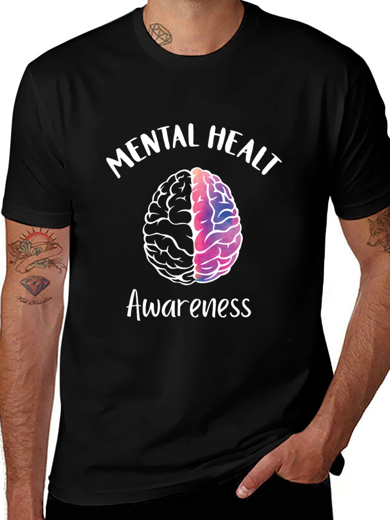 Mental Health Awareness T-Shirt - Brain Graphic