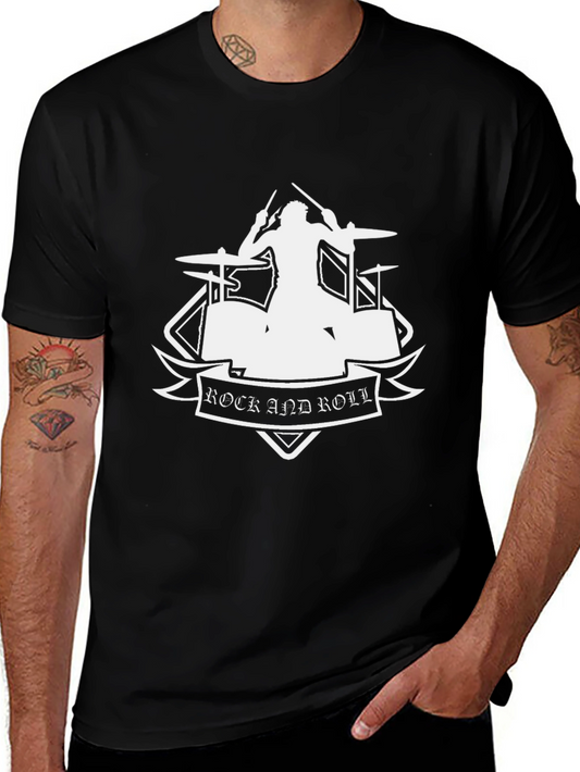 Rock and Roll Drummer Graphic T-Shirt