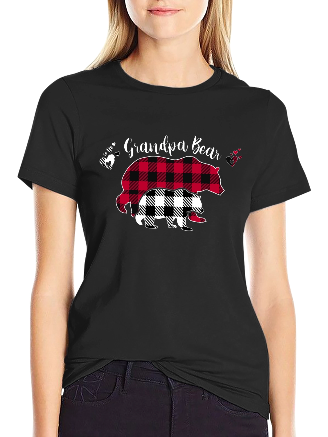 Grandpa Bear T-Shirt - Plaid Bear Design