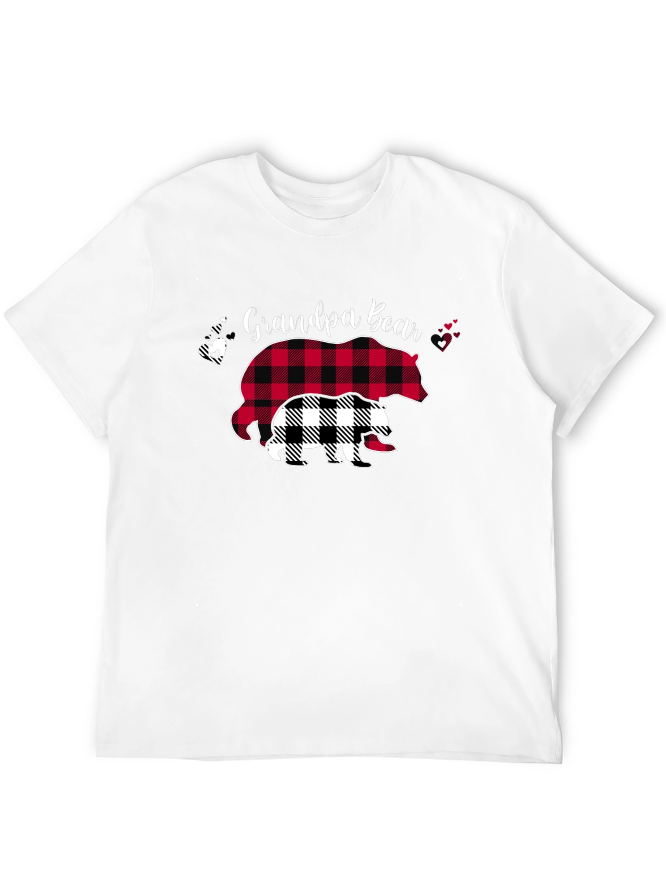 Grandpa Bear T-Shirt - Plaid Bear Design