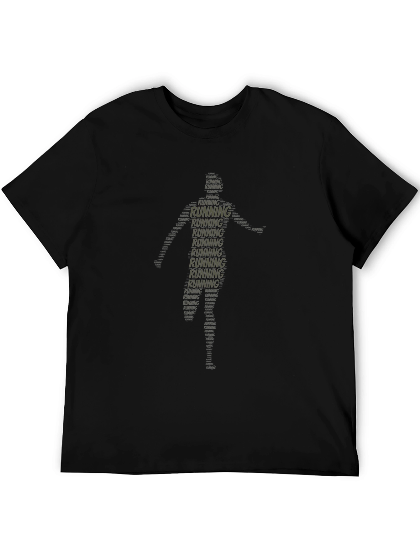 Running Word Art T-Shirt - Black